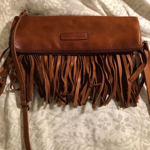 Frye leather fringe crossbody bag